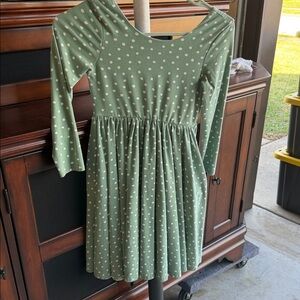Charming Green Polka Dot Dress for Kids